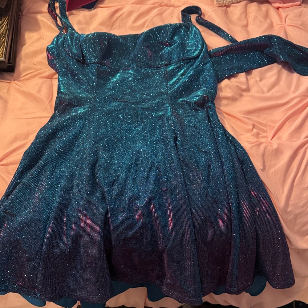 Sparkling Blue Prom Dress